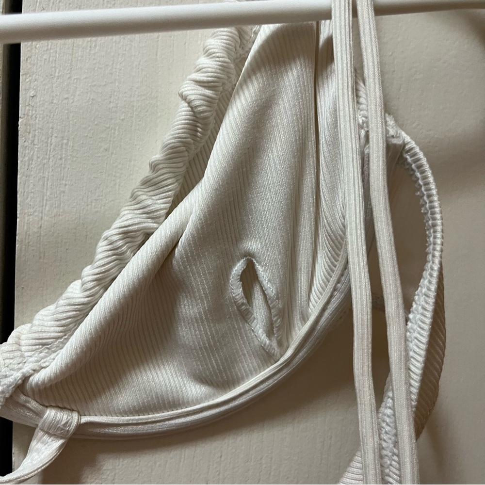 White Tie-Front Bikini with Adjustable Straps - Picture 7 of 7